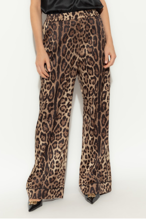Dolce & Gabbana Seidenhose mit Tiermotiv
