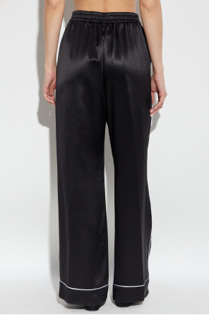 Dolce & Gabbana Pantalones de seda de pierna ancha