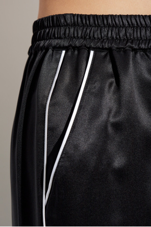 Dolce & Gabbana Pantalones de seda de pierna ancha