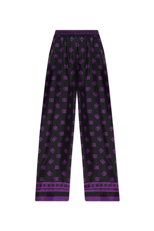 Silk trousers with monogram od Dolce & Gabbana