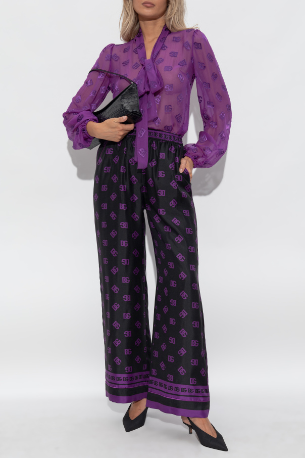 Dolce & Gabbana Seidenhose mit Monogramm