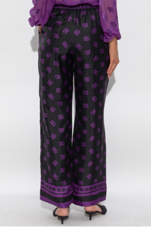 Dolce & Gabbana Seidenhose mit Monogramm