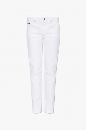 Jeans with logo od Dolce & Gabbana debossed-logo buckle belt