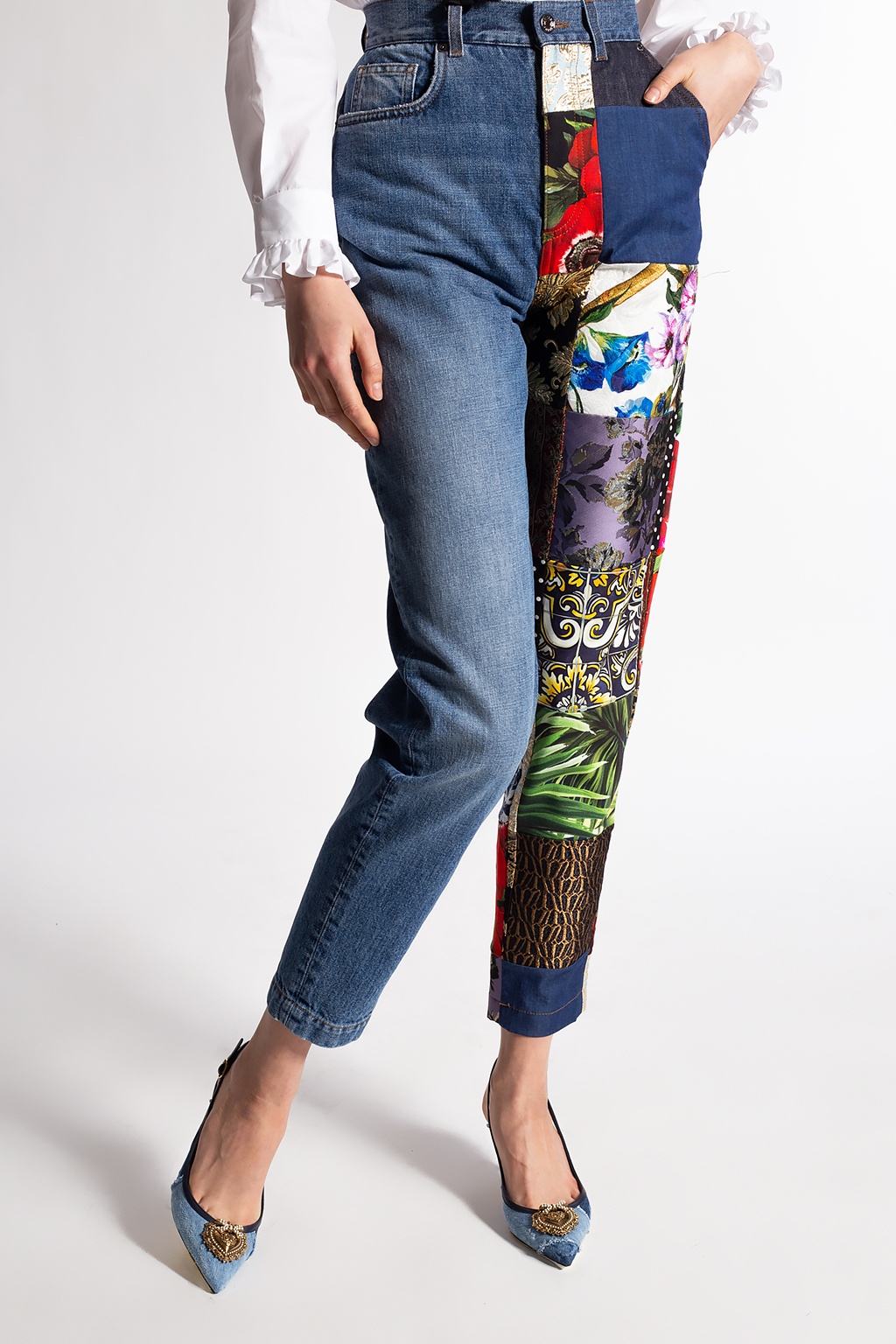 Blue Embroidered jeans Dolce & Gabbana - Vitkac Italy