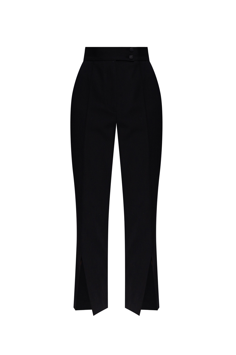 cropped faux-leather leggings Pleat-front trousers