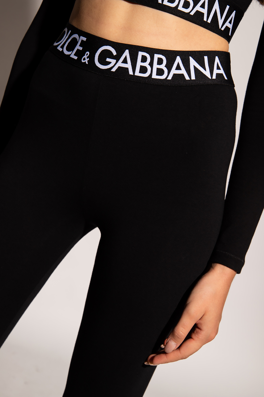 DOLCE & GABBANA PATTERNED SWEAT SHORTS - Black Leggings with logo Dolce &  Gabbana - IetpShops Spain