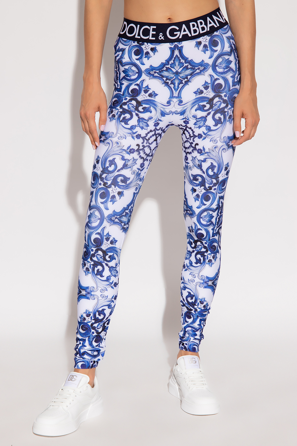 Dolce & Gabbana Eyewear DG Crossed geometric-frame sunglasses Patterned leggings