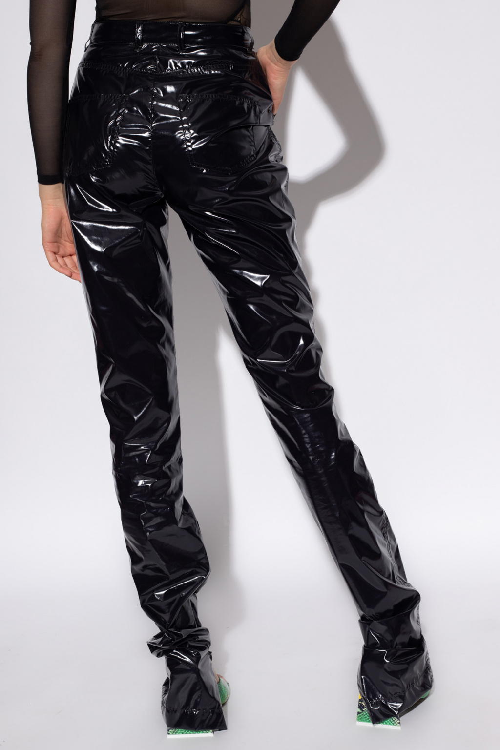 Dolce & Gabbana Vinyl trousers slim-fit with draping