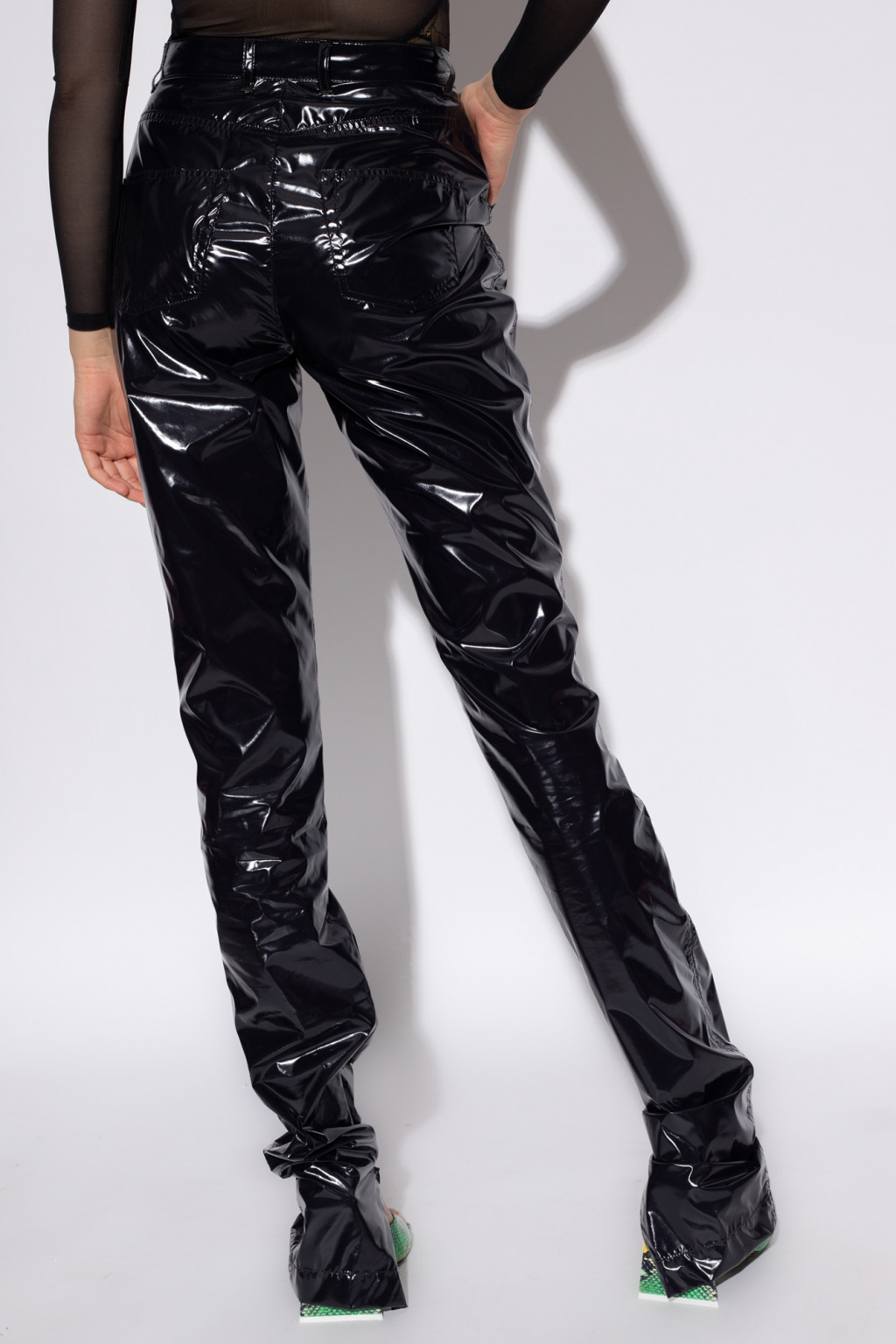 Dolce & Gabbana Vinyl trousers with draping