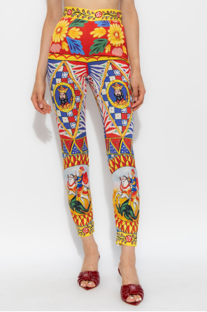 Dolce & Gabbana Silk trousers with Carretto pattern