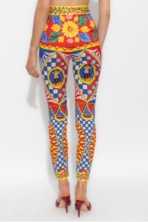 Dolce & Gabbana Silk trousers with Carretto pattern