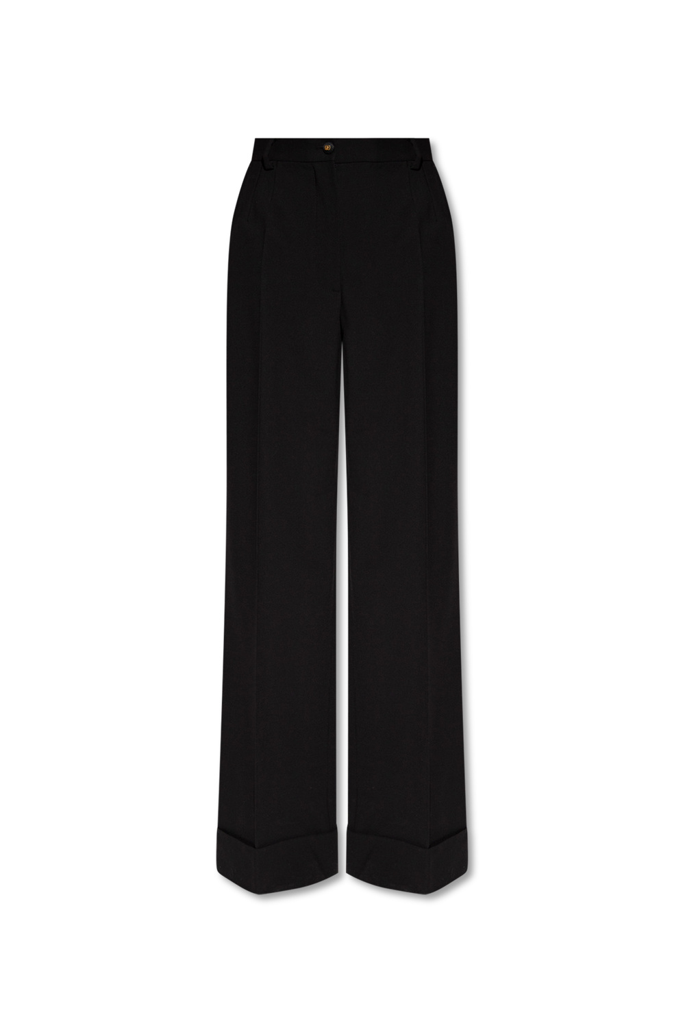 Crepe Long Coat & Basic Sheath Dress Wool pleat-front trousers