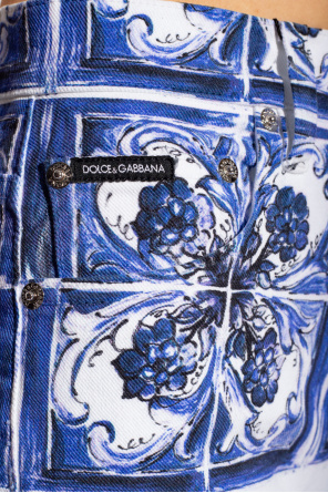 Italy Dolce & Gabbana Man Bermuda Shorts ‘Grace’ patterned jeans