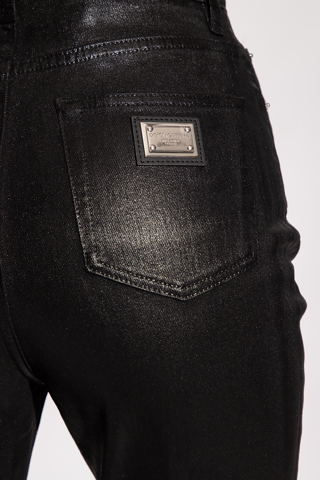 dolce gabbana low top sneakers item ‘Grace’ waxed jeans