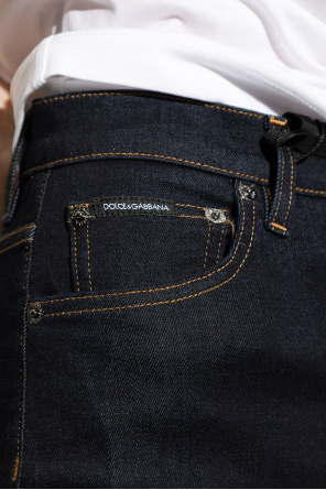 Dolce & Gabbana leopard-print wash bag Brown Jeans with logo