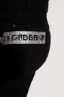 Dolce & Gabbana logo-patch buttoned jacket High-waisted jeans