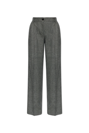 Wool trousers with a checked pattern