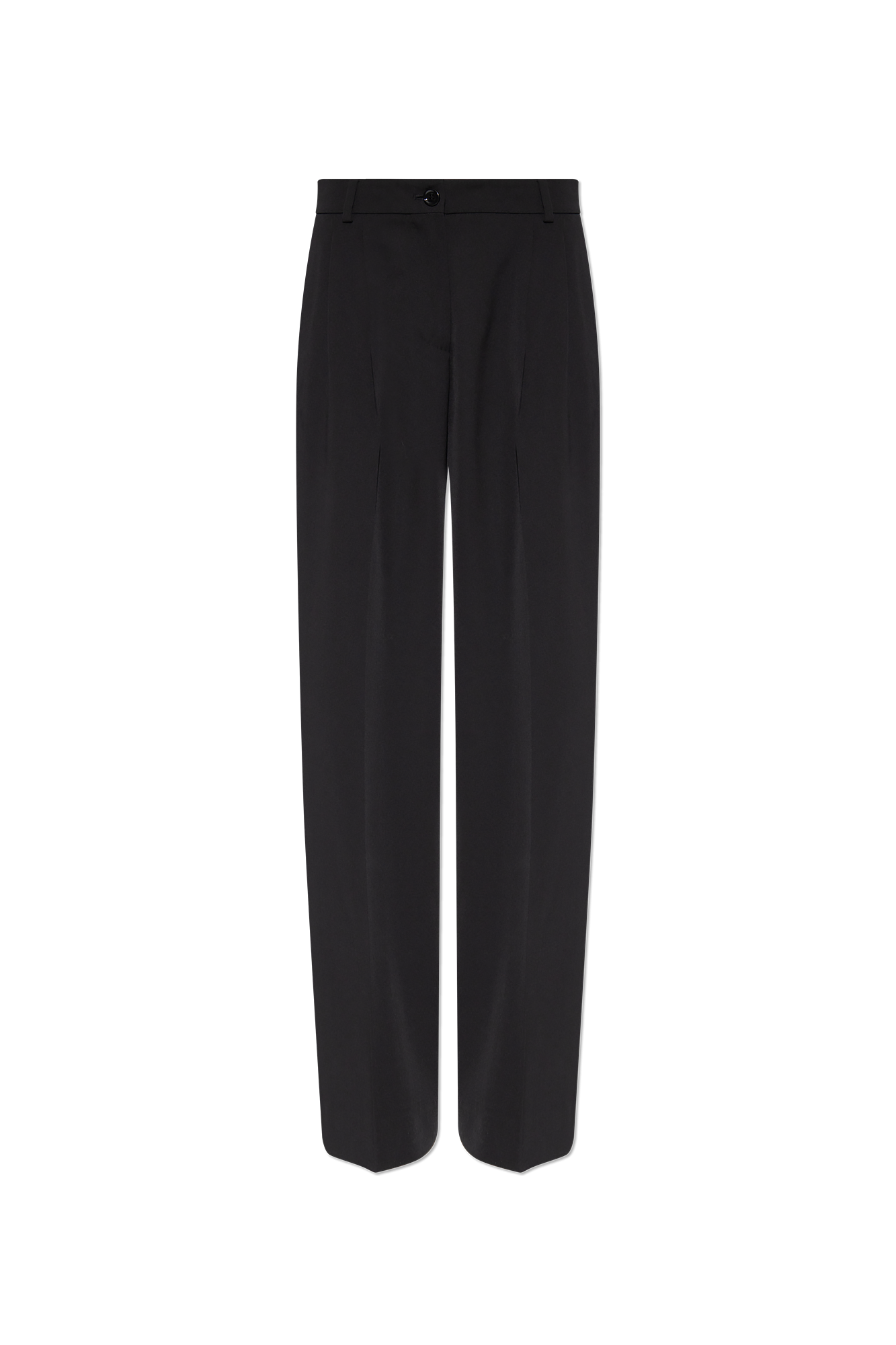 Dolce & Gabbana Wool pleat-front stone trousers