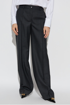 Dolce & Gabbana Wełniane spodnie w kant