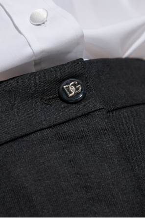 Dolce & Gabbana Wełniane spodnie w kant