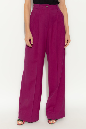 Dolce & Gabbana Pantalones de lana con pliegue