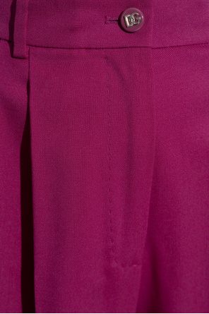 Dolce & Gabbana Pantalones de lana con pliegue