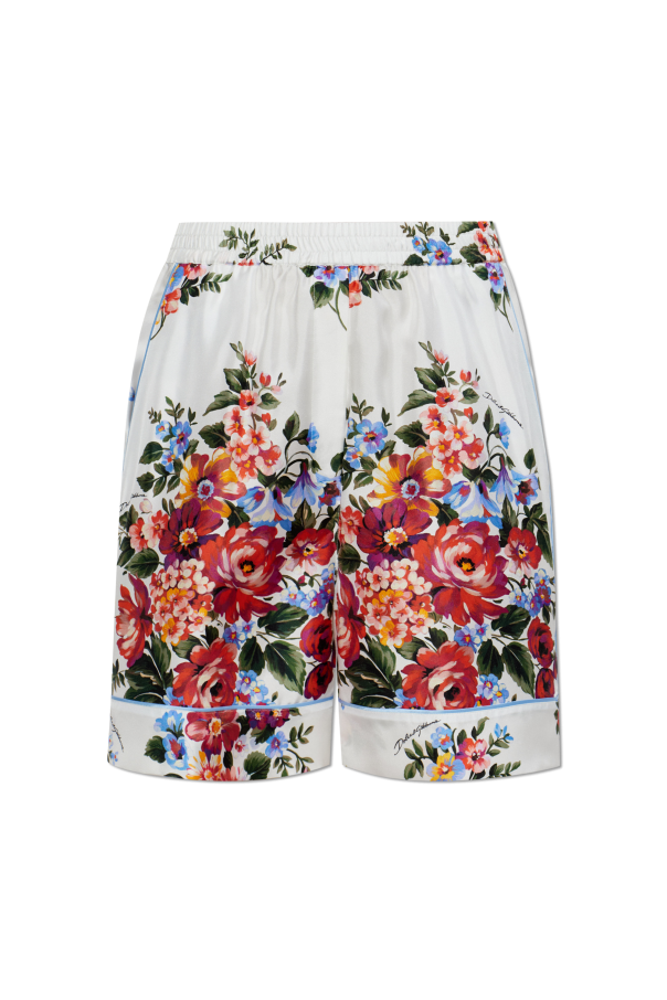 Silk shorts with floral motif od Dolce & Gabbana