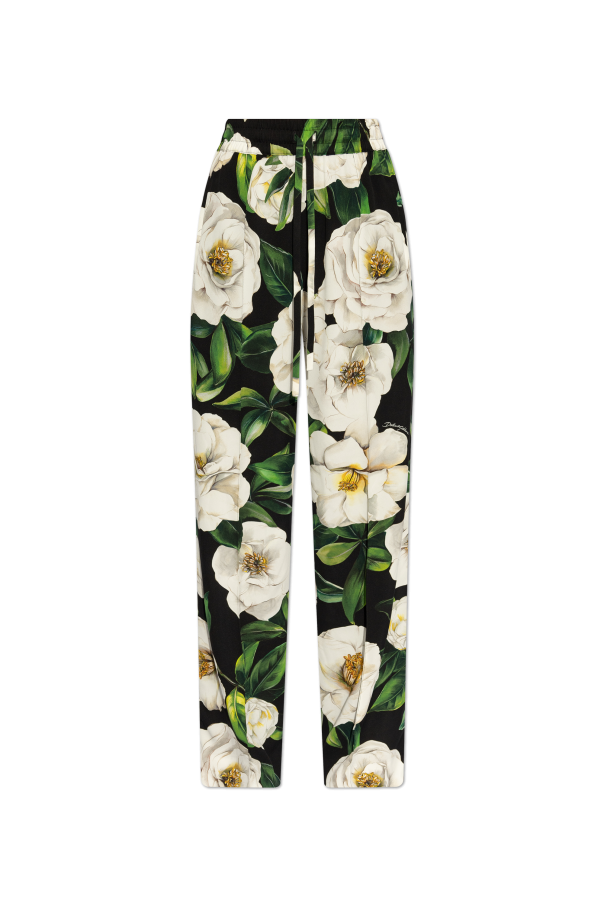 Silk trousers with floral motif, zdjęcie 1 Silk trousers with floral motif od Dolce & Gabbana