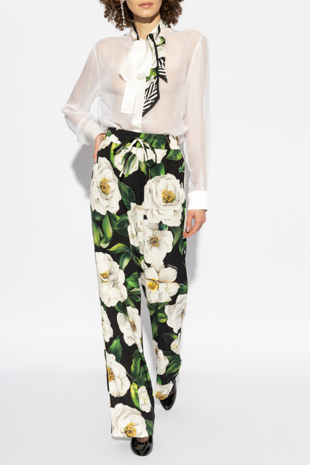 Dolce & Gabbana Seidenhose mit Blumenmotiv