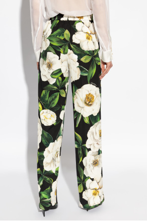 Dolce & Gabbana Seidenhose mit Blumenmotiv