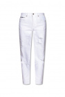 Dolce & Gabbana ruffle collar cotton shirt Embroidered jeans