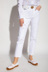 Dolce & Gabbana ruffle collar cotton shirt Embroidered jeans