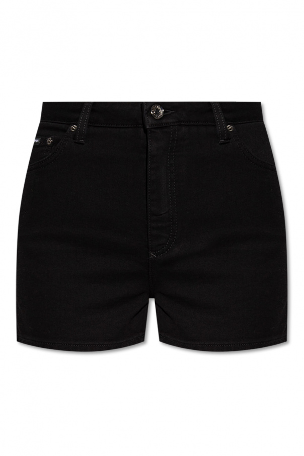 Dolce & Gabbana leather slip-on loafers Denim shorts