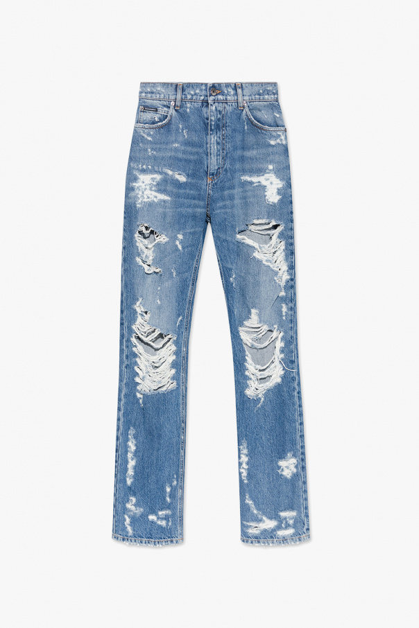 dolce gabbana kids leopard print leather belt Loose-fitting jeans