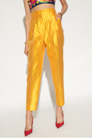 Dolce & Gabbana Silk pleat-front trousers