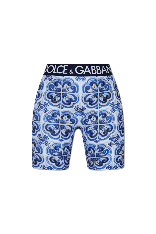 Short leggings with Majolica print, zdjęcie 1 Short leggings with Majolica print od Dolce & Gabbana