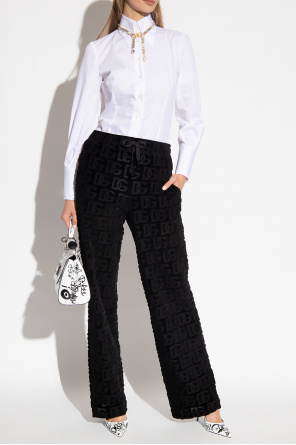 Trousers with logo od Dolce & Gabbana logo-embossed mule sandals