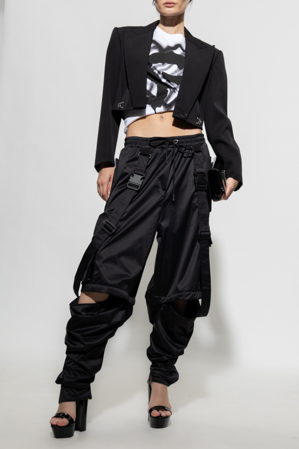 mcq swallow print long dress Trousers with detachable legs