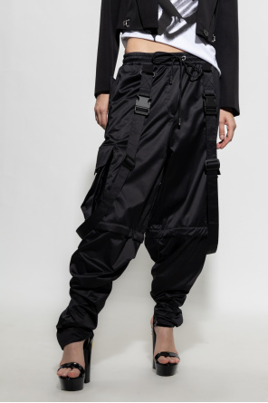 mcq swallow print long dress Trousers with detachable legs
