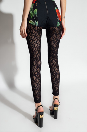 Dolce & Gabbana Openwork leggings with logo