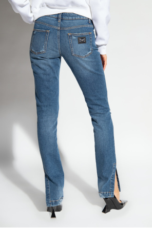 DOLCE & GABBANA MONREALE LOGO-PRINTED BELT BAG Distressed jeans
