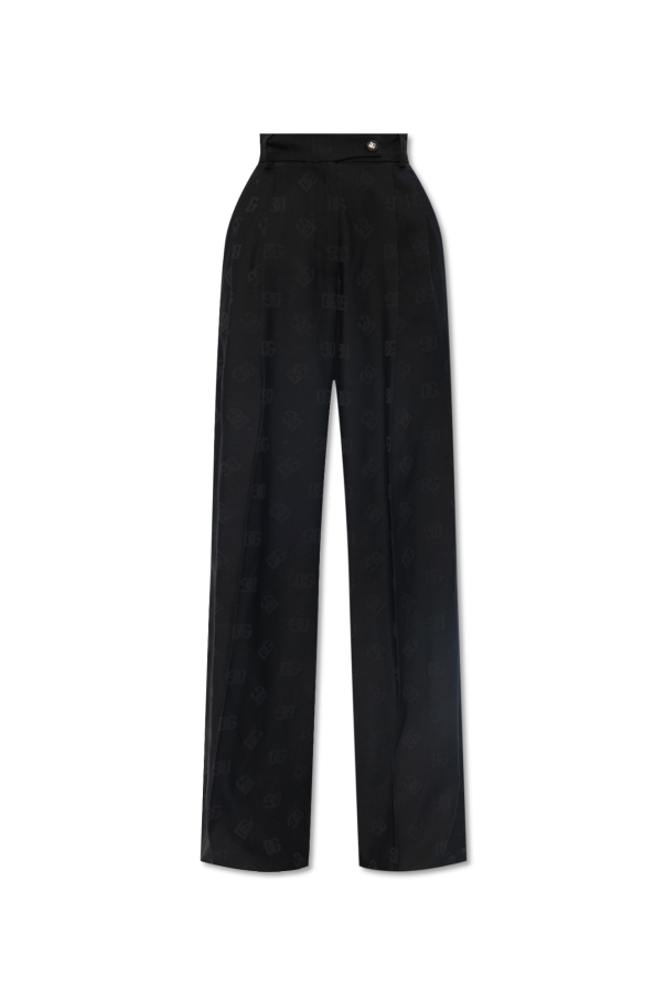 Dolce & Gabbana Monogrammed pleat-front trousers