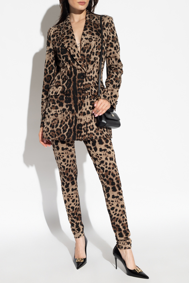 dolce chunky-knit & Gabbana Leopard print leggings