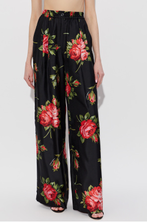 Dolce & Gabbana Seidenhose mit Blumenmuster