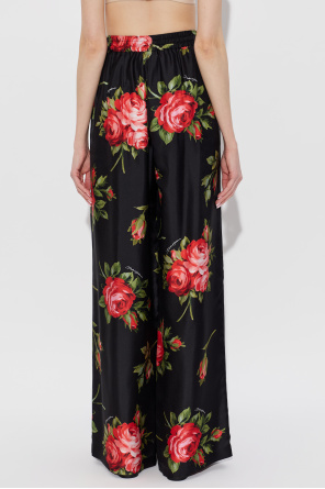 Dolce & Gabbana Seidenhose mit Blumenmuster