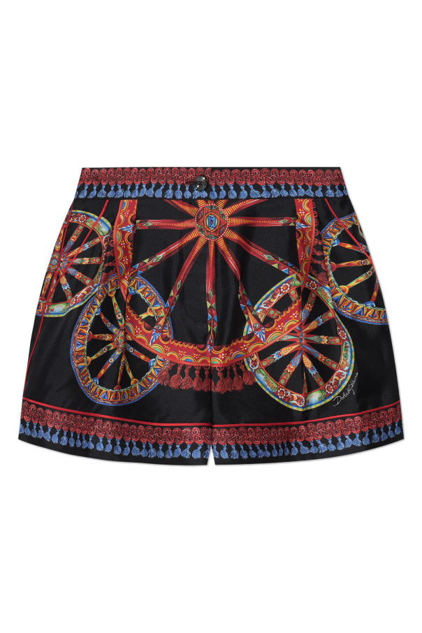 Silk shorts with 'Carretto' print od Dolce & Gabbana