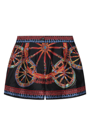 Silk shorts with 'Carretto' print