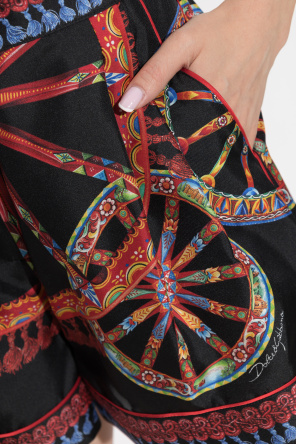 Dolce & Gabbana Calções de seda com estampado "Carretto"