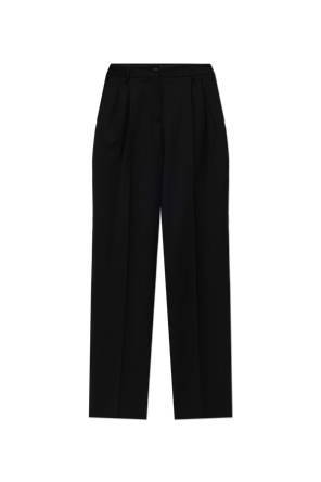 Wool trousers with pleats