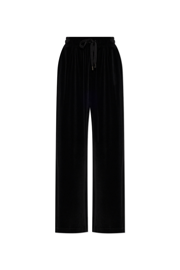 Velvet trousers with straight-leg cut od Dolce & Gabbana